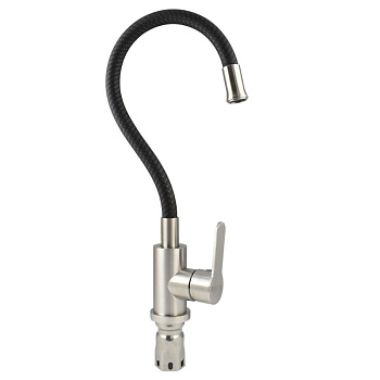 Смеситель кух. гиб.гусак ТЕМНОСЕРЫЙ нерж. сталь 9219 MAGNUS